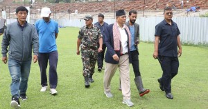 मन्त्री चौधरीले गरे त्रिवि मैदानको निरिक्षण 