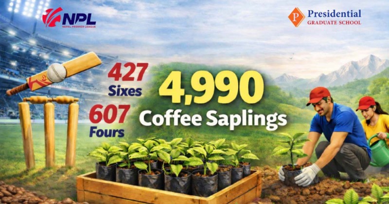 एनपिएल सिजन-२ का रन बराबर कफीका बिरुवा रोपिने