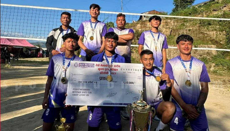 तेस्रो नगरस्तरीय पुरुष भलिबल प्रतियोगिताको उपाधि योङ स्टार युवा क्लबलाई 
