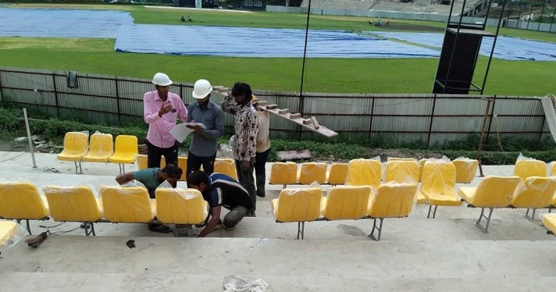 कीर्तिपुर रंगशालामा सिट जडान सुरु, पाँच रङका कुर्सी राखिँदै