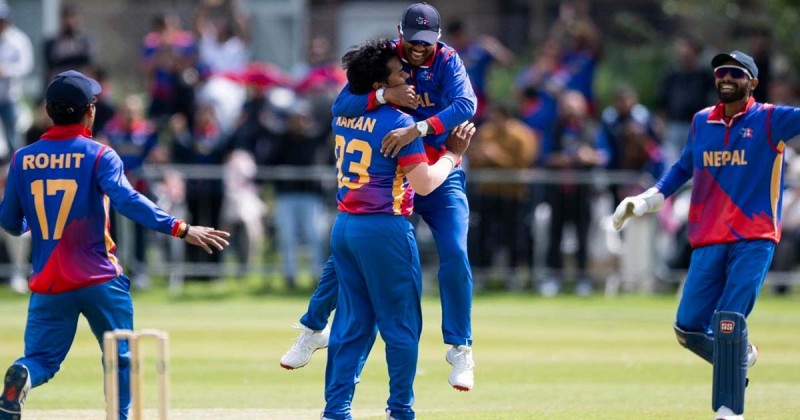 नेपालले स्कटल्याण्डलाई २ विकेटले हरायो, सिरिजमा पहिलो जित